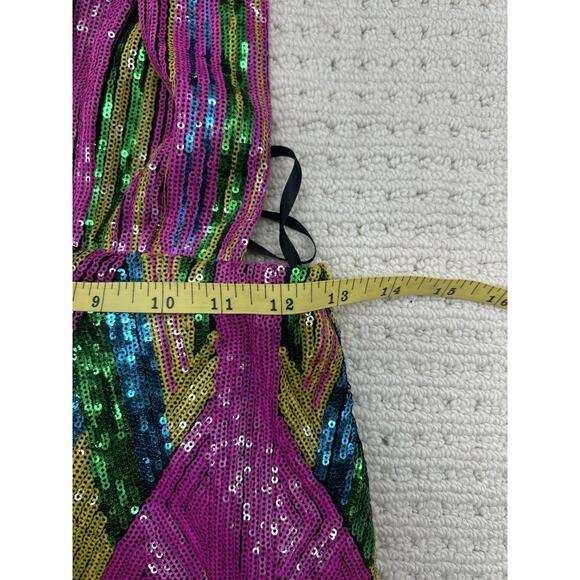 Fashion Nova Women M Party Cocktail Prom Club Sequins Dress Halter OpenBack - Picture 11 of 12